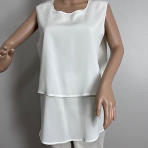 Calvin Klein Women’s Cream Color Dressy Blouse size L